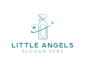 Cleaning Bottle Spray logo design