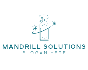 Cleaning Bottle Spray logo design