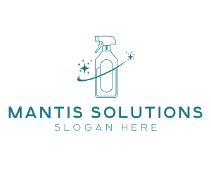 Cleaning Bottle Spray logo design