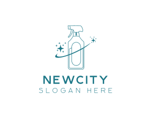 Cleaning Bottle Spray logo design