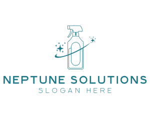 Cleaning Bottle Spray logo design