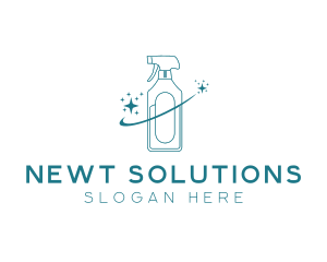 Cleaning Bottle Spray logo design