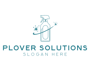 Cleaning Bottle Spray logo design