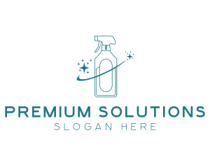 Cleaning Bottle Spray logo design