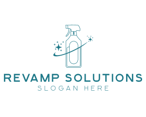 Cleaning Bottle Spray logo design