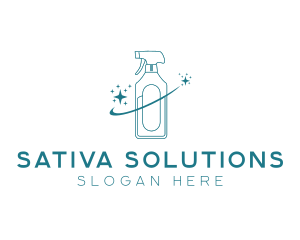 Cleaning Bottle Spray logo design