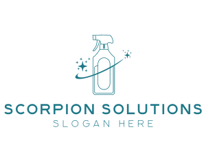 Cleaning Bottle Spray logo design