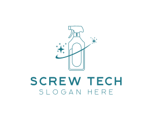 Cleaning Bottle Spray logo design