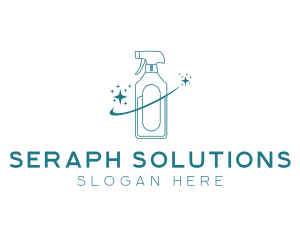 Cleaning Bottle Spray logo design