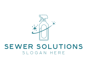 Cleaning Bottle Spray logo design