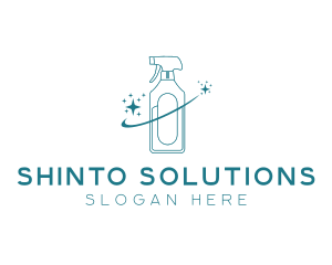 Cleaning Bottle Spray logo design