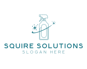 Cleaning Bottle Spray logo design