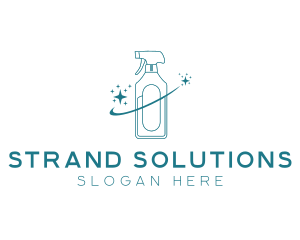 Cleaning Bottle Spray logo design