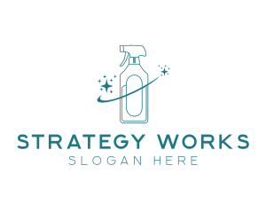 Cleaning Bottle Spray logo design