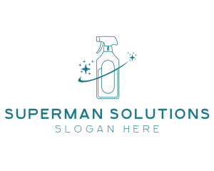 Cleaning Bottle Spray logo design