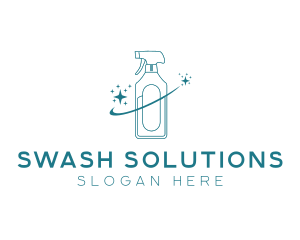 Cleaning Bottle Spray logo design