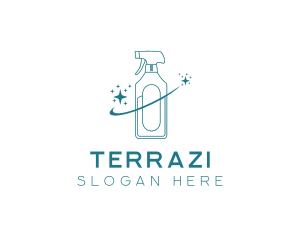 Cleaning Bottle Spray logo design