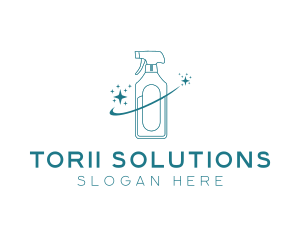 Cleaning Bottle Spray logo design