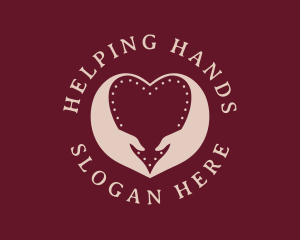 Heart Hand Support logo design