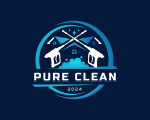 Pressure Washer Cleaning logo design