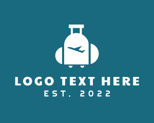 Abroad - Airplane Luggage Travel logo design