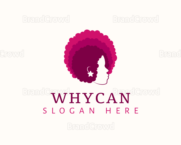 Woman Afro Hairstyle Logo