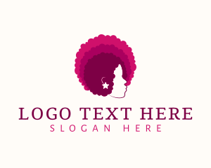 Lady - Woman Afro Hairstyle logo design