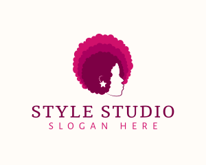 Hairdo - Woman Afro Hairstyle logo design