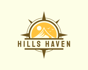 Outdoor Mountain Compass logo design