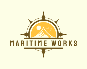 Outdoor Mountain Compass logo design