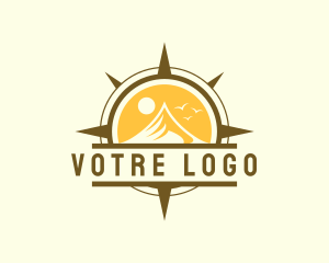 Hill - Outdoor Mountain Compass logo design