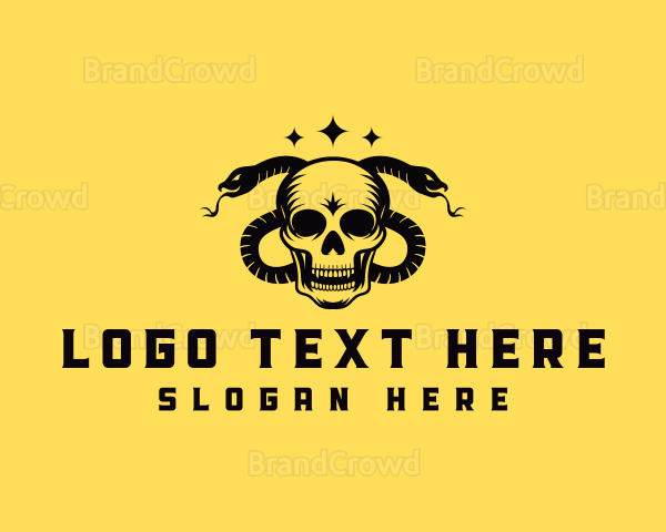 Skull Snake Tattoo Logo