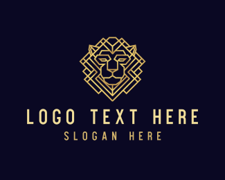 Professional Geometric Lion  logo design