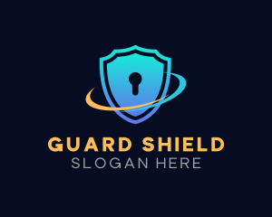 Defend - Shield Keyhole Guard logo design