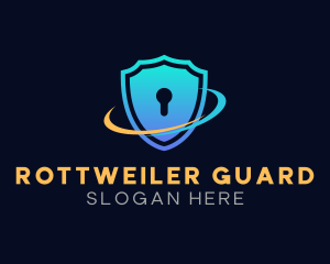 Shield Keyhole Guard logo design