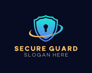 Shield Keyhole Guard logo design