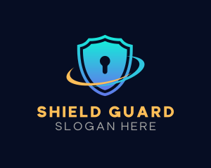 Defend - Shield Keyhole Guard logo design