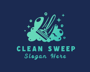 Custodian - Cleaning Sanitation Plunger logo design