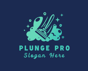 Plunger - Cleaning Sanitation Plunger logo design