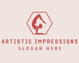 Exhibition - Red Gymnastics Athlete logo design