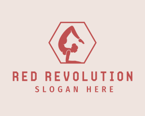 Red Gymnastics Athlete logo design