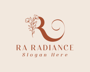 Elegant Floral Letter R logo design