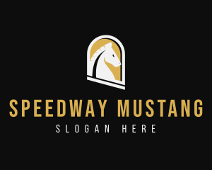 Mustang - Chess Knight Horse logo design