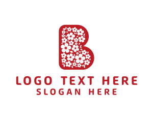 Botanical - Floral Letter B Flowers logo design