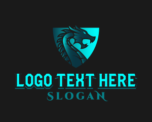 Mythology - Gaming Dragon Shield logo design