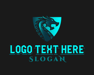 Mythical - Gaming Dragon Shield logo design