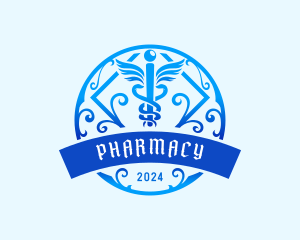 Pharmacy Medical Caduceus logo design