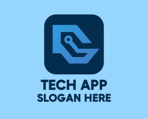 Application - Blue Circuit Application logo design