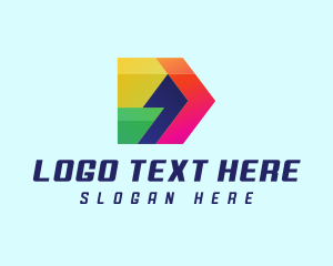 Pentagon - Colorful Comma Arrow logo design