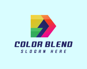 Colorful Comma Arrow logo design